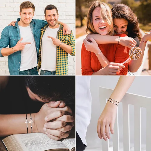 Vista 5 de Tarsus Pulsera de cruz para mujeres y hombres, regalos religiosos para mujeres y hombres, regalos cristianos para mujeres, amigos, familia
