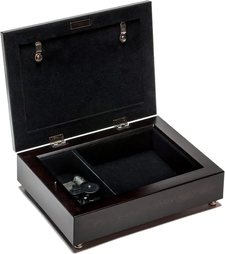 Vista 5 de Cottage Garden Caja de música Burlwood Jewelry con texto en inglés «Happy 40th Anniversary Plays You Light Up My Life»
