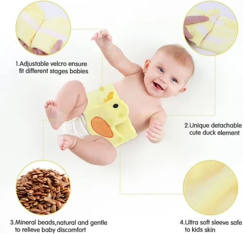 Vista 3 de Hilph Alivio de cólicos y gases para bebés recién nacidos, envoltura térmica para barriga, cinturón de envoltura de bebé, alivio natural