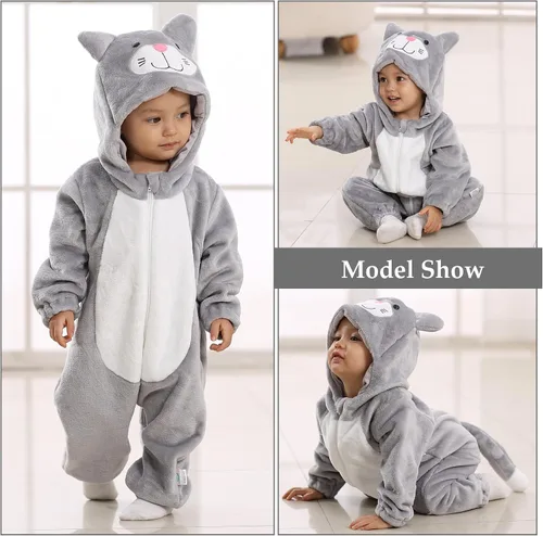 Vista 4 de TONWHAR Unisex-Baby Animal Onesie Costume Cartoon Animal Outfit Homewear Kids' One-Piece Rompers