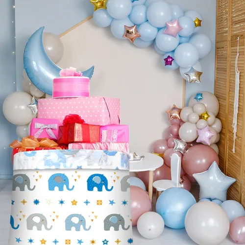 Vista 7 de DecorWoo - 4 bolsas de regalo jumbo de 48 pulgadas para baby shower, bolsas de regalo gigantes para regalos enormes, bolsas de envoltura de gran