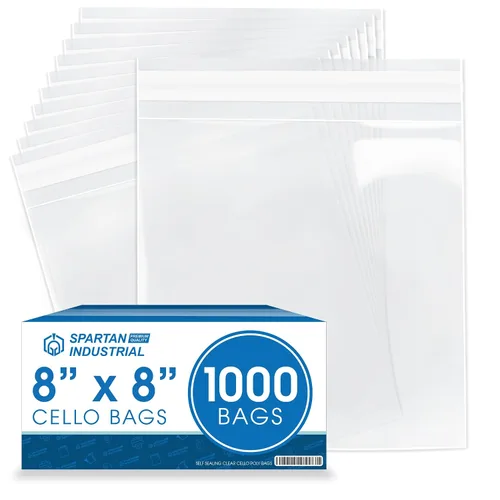 Vista 15 de Bolsas de celofán autosellantes de 5 x 5 pulgadas (1000 unidades) bolsas transparentes para galletas con sello para galletas decoradas, golosinas