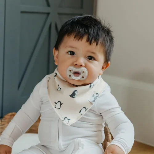 Vista 8 de Copper Pearl Baberos para bebé, paquete de 4, baberos estampados tipo bandana para bebé niña y niño, baberos de algodón suave para la dentición
