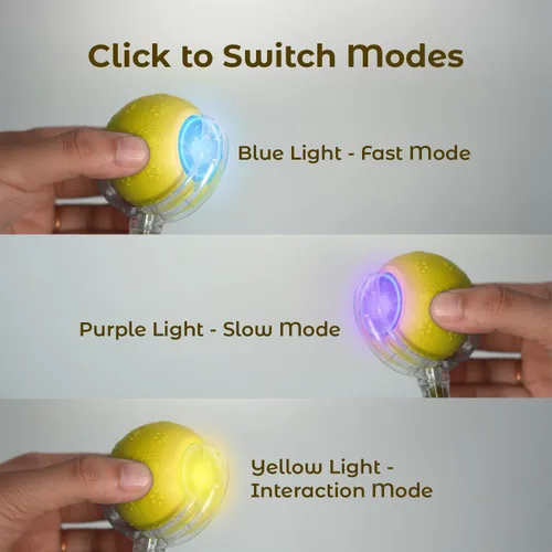 Vista 4 de Pelota de juguete electrónica automática para gatos y perros, juguete inteligente para mascotas con luces LED, sensor de movimiento y sonido