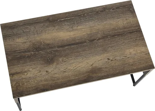 Vista 7 de Household Essentials Mesa de centro de grano Ashwood con base de hierro negro