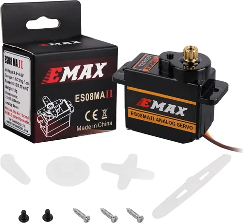 Vista 7 de EMAX ES08MA II 0.42 oz Mini Metal Gear Servo analógico para modelo RC (paquete de 4)