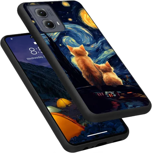 Vista 44 de Funda para Motorola Moto G Play 4G 2024, delgada y ligera, de silicona de TPU suave, color negro, ultrafina, para Motorola Moto G Play 4G 2024, Art