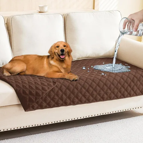 Vista 18 de Smiry Funda Impermeable para Cama de Perro Manta para Mascotas, Manta Suave y Lavable para Perros para Muebles Cama Sofá Sofá Reversible, a Cuadros