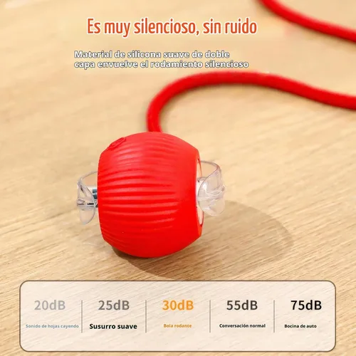 Vista 4 de Paquete de 3 juguetes automáticos para gatos, juguete interactivo de 360° para gatos de interior (rojo, gris, verde)