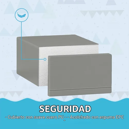 Vista 4 de Qaba - Juguetes de escalada para niños pequeños, bloques de escalada de espuma para edades de 1 a 3 años, color gris claro