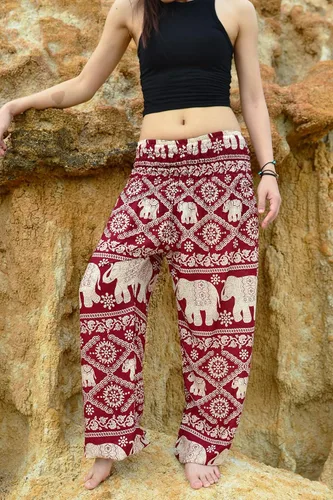 Vista 5 de Pantalones de yoga con cintura fruncida Aladdin Boho Genie para mujer