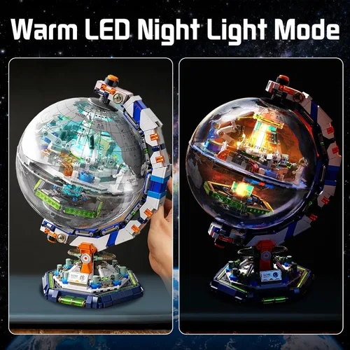 Vista 3 de Juego de bloques de construcción de globo de estación espacial 1793PCS para Azul