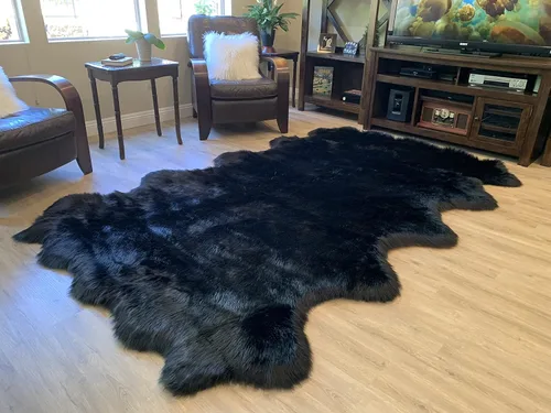 Vista 13 de LAMBZY Alfombra de pelo de oveja sintética, hipoalergénica, súper suave, sedosa para sala de estar, habitación de los niños, sofá