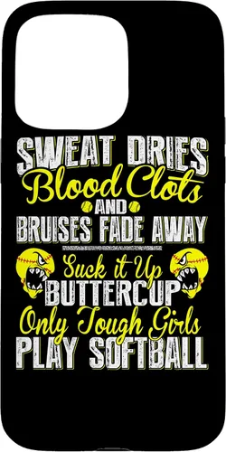 Vista 28 de iPhone 16 Only Tough Girls Play Softball - Funda resistente para jugador de sóftbol