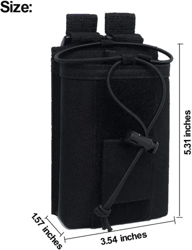 Vista 5 de Bolsa de radio – 1000D Tactical Molle ajustable de dos vías radios soporte bolsa para walkie talkies