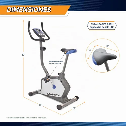 Vista 2 de Marcy Bicicleta de Ejercicio Estacionaria para Interiores con 8 Niveles de Resistencia Magnética