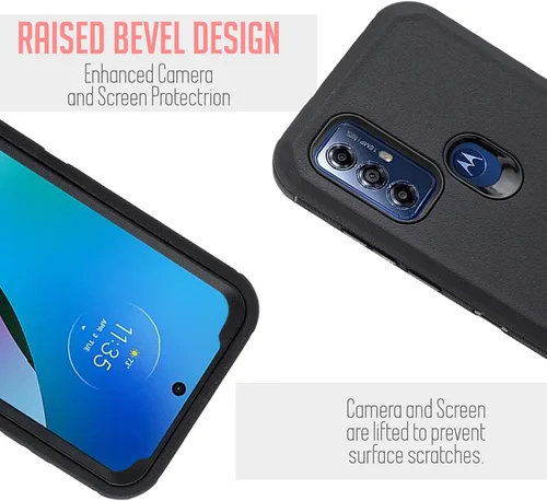 Vista 5 de Funda para Motorola Moto G Play (2023), Moto G Power (2022), con funda de clip para cinturón, protección de cuerpo completo resistente, protector