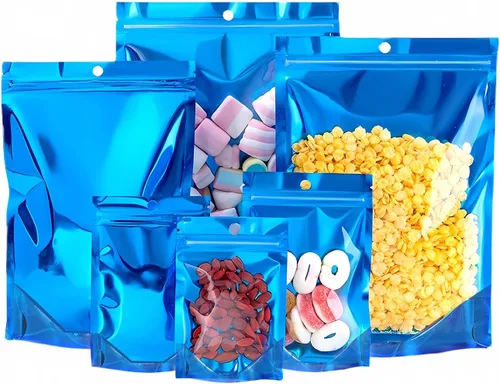 Vista 6 de Paquete de 100 bolsas de Mylar a prueba de olores con cremallera resellable y ventana transparente, bolsas de papel de aluminio a prueba de olores