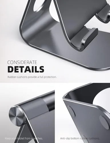 Vista 6 de Soporte ajustable para ipad, soporte para tableta Lamicall, Gris espacial