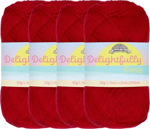 Vista 71 de JubileeYarn - Ovillo de hilo deliciosamente fino, 1.76 oz/madeja de rayón de bambú, color rosa polvo, 4 madejas