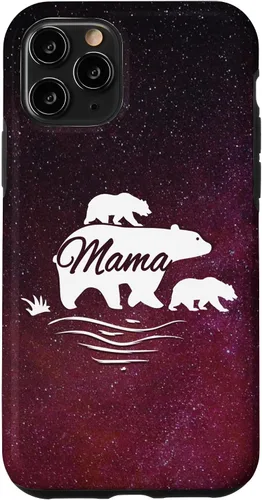 Vista 29 de Mama Bear with 2 Cubs Space Stars Galaxy Mama Bear Case for iPhone 17