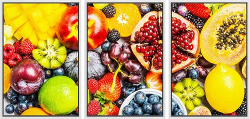 Vista 8 de wall26 Lienzo enmarcado para pared, juego de arte de hierbas, verduras y condimentos en madera, alimentos, fotografía cultural, realismo, paisaje