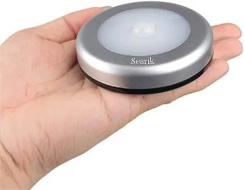 Vista 5 de 6 piezas de luz nocturna con sensor de movimiento para interiores, inalámbrica, funciona con pilas, luces de paso inalámbricas para debajo