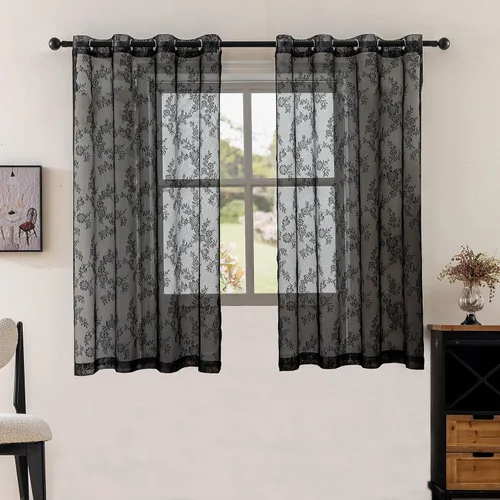 Vista 27 de Anytime Paneles de Cortinas Transparentes Arcoíris para Sala de Estar Elegantes Juegos de Tratamiento de Ventanas Translúcidas Filtrantes de Luz