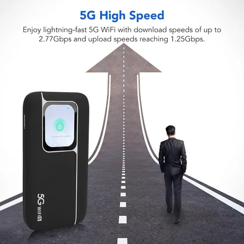 Vista 3 de 5G Mobile Wi Fi Hotspots, router de viaje portátil soporta 16 usuarios al mismo tiempo, batería grande de 7100 mAh, dispositivo de bolsillo Wi Fi