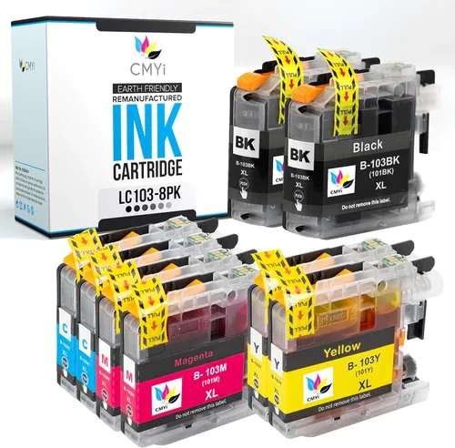Vista 16 de LC103 - Cartucho de tinta de repuesto negro para Brother DCP-J132W, J152W, J172W, J4110DW, J552DW, J752DW, MFC-J245, J285DW, J4310DW, J4410DW