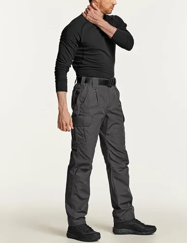 Vista 4 de CQR Pantalones tácticos tipo cargo para hombre, tejido ripstop, resistentes al agua, ligeros, para artículos de uso diario, para trabajo, senderismo