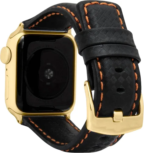 Vista 14 de Bandini Correa de cuero de fibra de carbono para hombre para Apple Watch de 1.732 in 1.772 in 1.654 in 1.614 in 1.575 in 1.496 in Ultra 1.929 in