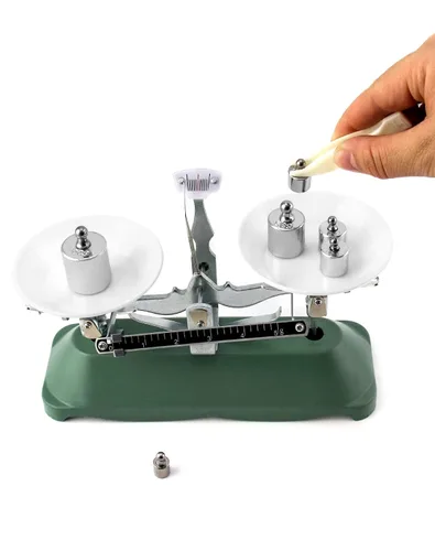 Vista 4 de QWORK Balanza de Equilibrio, 200g / 0.2g, Mini Balanza de Haz Triple de Laboratorio para Herramienta Didáctica