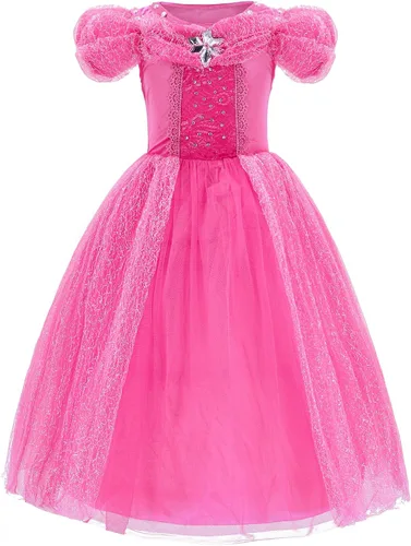 Vista 3 de Party Chili Disfraz de princesa para niñas de 3 a 10 años para cumpleaños de Navidad