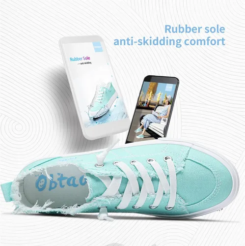 Vista 6 de Obtaom Play Tenis de lona para mujer, sin cordones, a la moda, blanco desgastado y estampado de leopardo