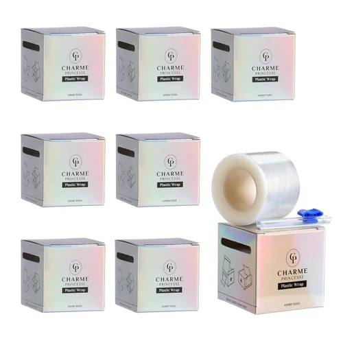 Vista 8 de Charme Princesse Paquete de 2 envolturas de plástico desechables para tatuajes de cejas, 984.3 ft, película conservadora permanente, suministros