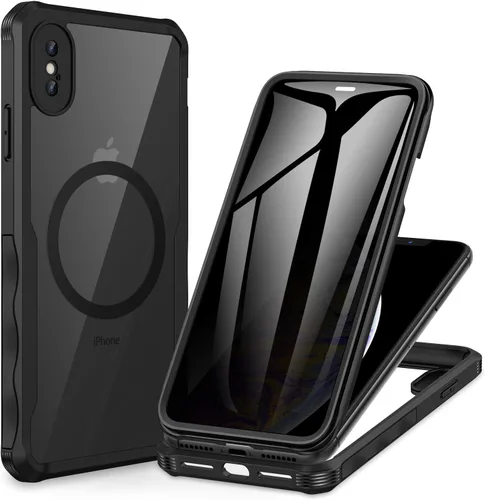 Vista 95 de CENHUFO Funda de privacidad para iPhone 11 Pro, funda de cuerpo completo con protector de pantalla de privacidad de vidrio templado 9H integrado