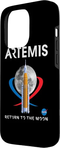 Vista 2 de Funda con logotipo para iPhone 15 Pro NASA Artemis Mission SLS Moon Insignia