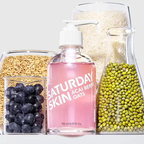 Vista 4 de Saturday Skin Paquete de limpieza con gel de bálsamo derretido, limpiador de espuma, removedor de maquillaje total y lavado facial