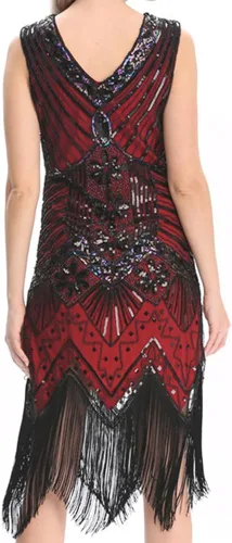 Vista 3 de Wuchieal 20s Flapper Gatsby Charleston Sequin Bead Evening Cocktail Prom Dress
