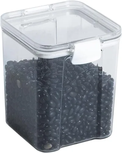 Vista 5 de Kitchen Spaces Recipiente de almacenamiento de alimentos, capacidad de 3 tazas, sello hermético de tapa, compacto y apilable, ideal para frutos