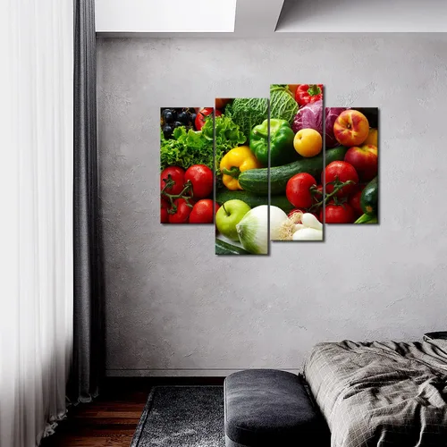 Vista 2 de Las diversas verduras coloridas de la pintura del arte de la pared de las imágenes imprimen en la comida de la lona la imagen para la decoración