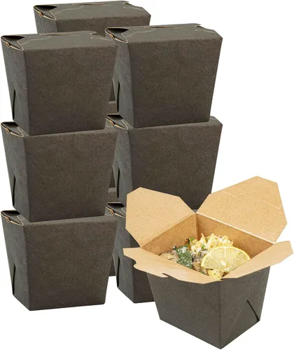 Vista 12 de Restaurantware Cajas chinas para llevar, paquete de 25 cajas de 16 onzas, resistentes a la grasa, recipientes de comida para llevar, desechables