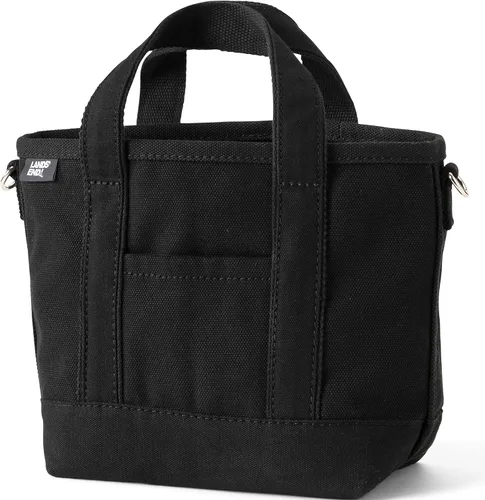 Vista 23 de Lands' End Bolso de lona abierto Natural/Azul marino radiante