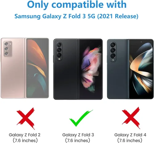 Vista 2 de Funda protectora para Samsung Galaxy Z Fold 3, Slim Fit Hard PC antigolpes, antiarañazos, elegante funda protectora para Samsung Galaxy Z Fold 3 5G
