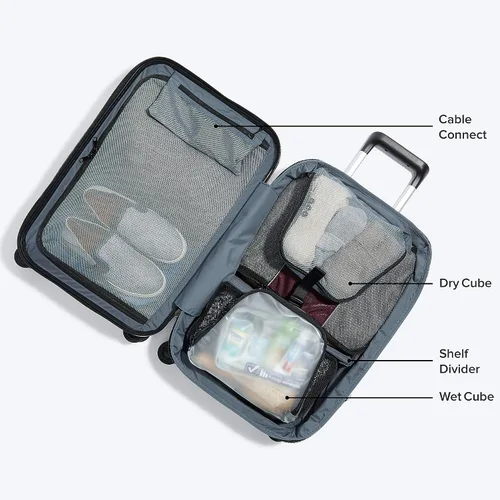 Vista 3 de eBags Fortis Pro 22 pulgadas USB equipaje de mano Spinner, Azul