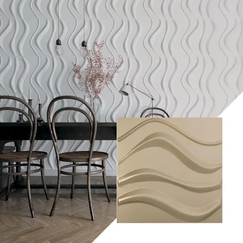 Vista 29 de Ekena Millwork 19 5/8 pulgadas de ancho x 19 5/8 pulgadas de alto Wave EnduraWall Panel decorativo de pared 3D, aluminio (cubre 2.67 pies cuadrados).
