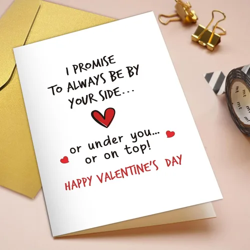 Vista 4 de Qiliji Tarjeta traviesa del día de San Valentín para él y ella, divertida tarjeta del día de San Valentín para marido, novio, esposa, novia, tarjeta