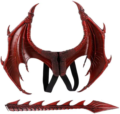 Vista 5 de Himine Alas de dragón Props Cosplay Wing con cola