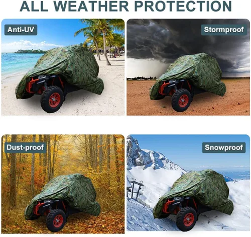 Vista 7 de X AUTOHAUX Cubierta impermeable UTV cubierta 4 ruedas protector de polvo de lluvia cubierta completa 4-6 plazas para Polaris RZR XP para Ranger Crew
